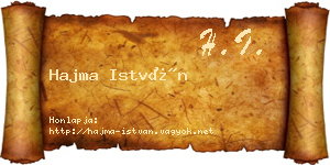 Hajma István névjegykártya